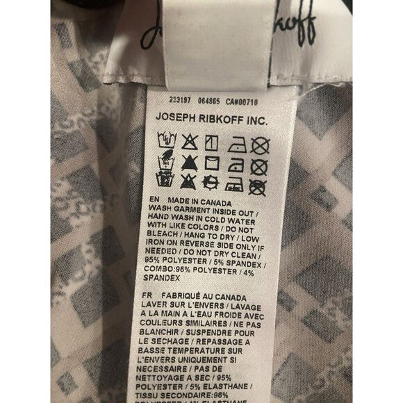 Joseph Ribkoff Pants Wide Leg Stretch Black Tan Cream Size 10 - Picture 5 of 5